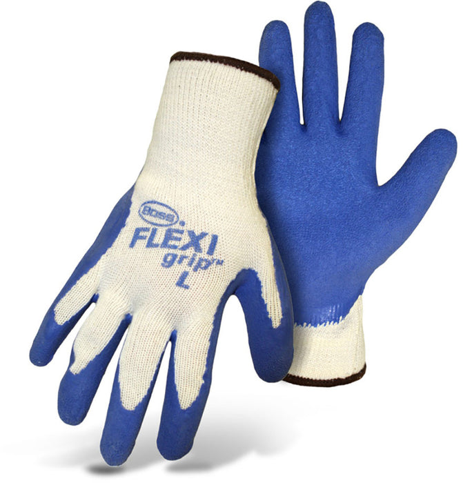 Boss Flexi Grip Latex Palm String Knit Wrist Glove-Blue, LG
