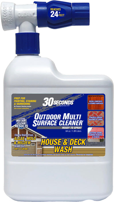 30 Seconds Outdoor Multi Surface Cleaner House & Deck Wash Ready to Spray-64 oz