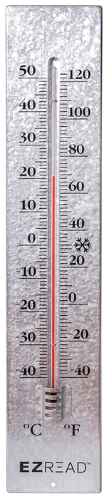 E-Z Read Antique Aluminum Thermometer-Galvanized, 22.5 in