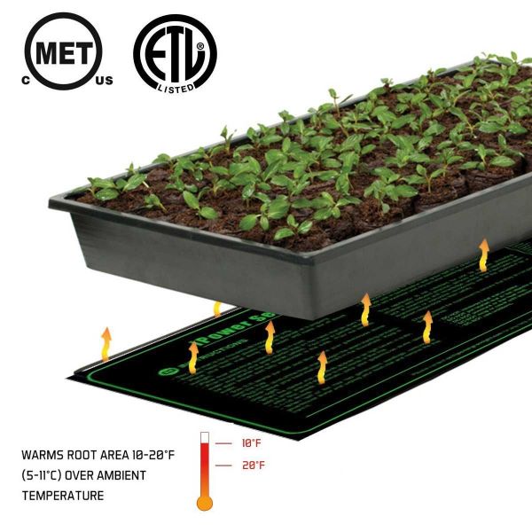 Seedling Heat Mat, 48" X 20" Durable Waterproof Hydroponic Heating Pad, Black, iPower