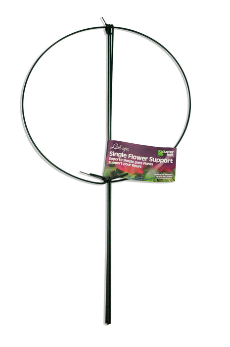 Luster Leaf Link-ups Single Flower Support with Legs-18" ring/10" legs, Green, SM