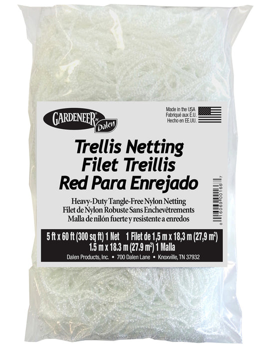 Dalen Gardeneer Trellis Netting Mesh-White, 5Ft X 60Ft 7 in