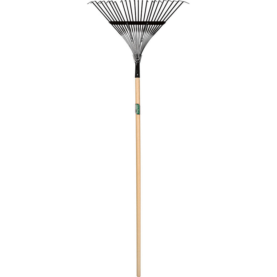 Union Tools Leaf Lawn Rake 22-Tine Steel with 48in Wood Handle