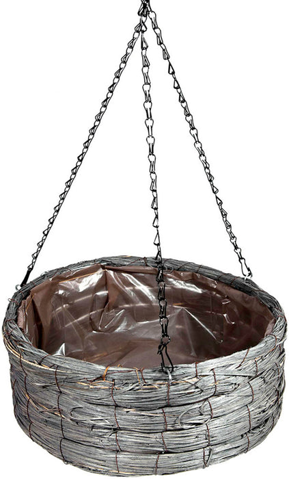 Supermoss Creative Wood Woven Hanging Basket-Silverton, 14 in