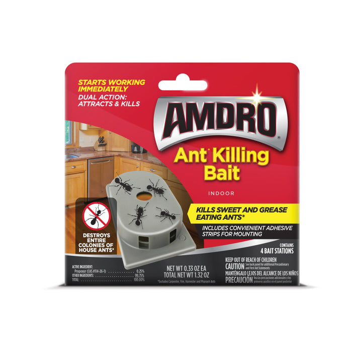 Amdro Ant Killing Bait Indoor Stations-4 pk