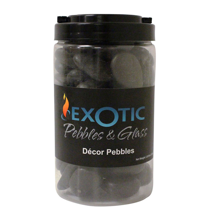 Exotic Pebbles Polished Jar Pebbles-Black, 5 lb