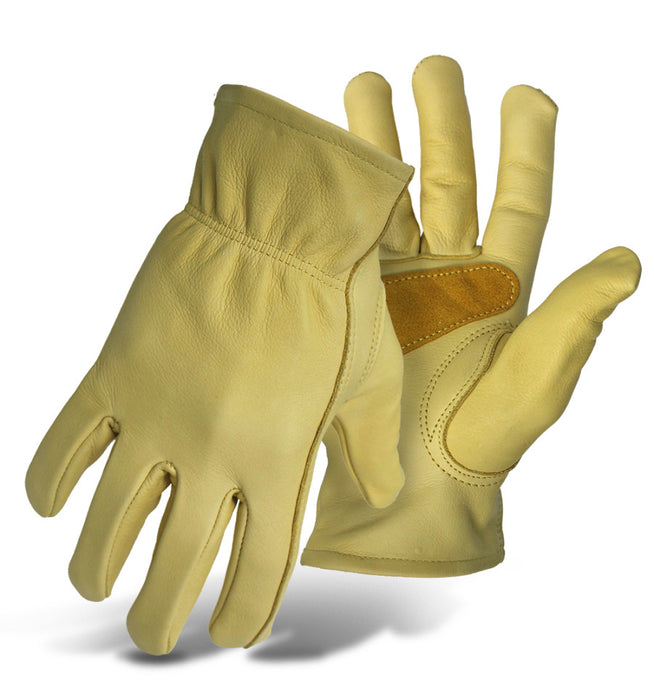 Boss Grain Cowhide Leather Driver with Palm Patch Glove-Tan, LG