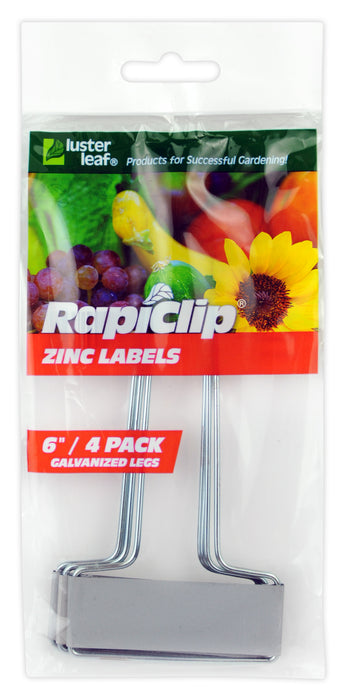 Luster Leaf Rapiclip Zinc Label-Grey, 4 pk, 6 in