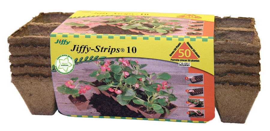 Jiffy Strips 10 Grows Plants-Brown, 5 pk