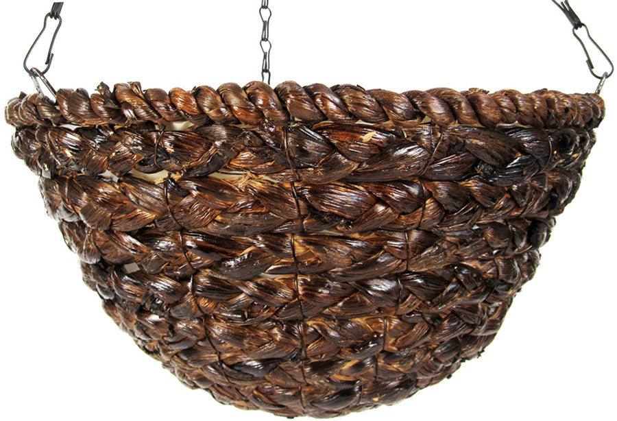 Supermoss Round Wood Woven Hanging Basket-Natural Baker, 14 in