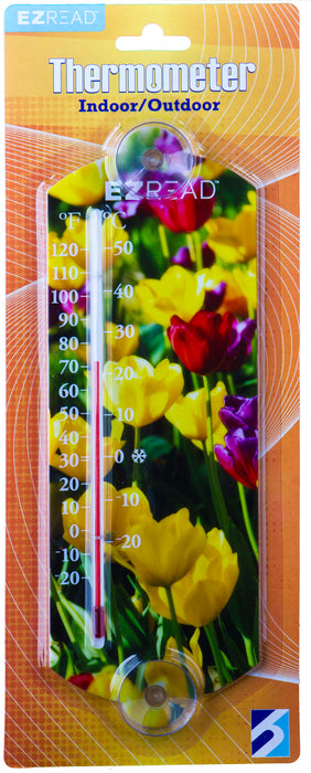 E-Z Read Thermometer-Flowers, Multi, 10 in