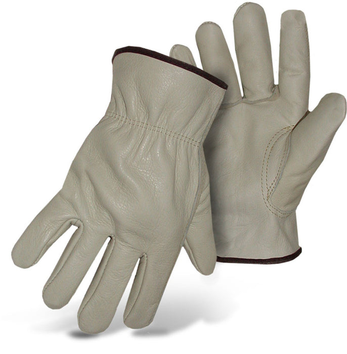 Boss Standard Grade Grain Cowhide Leather Driver Glove-Cream, LG