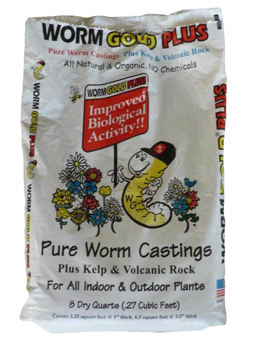 Wormgold Plus Worm Castings Natural & Organic Soil Amendment-8 qt