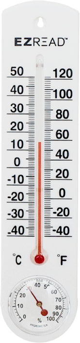 E-Z Read Thermometer/Hygrometer Combo Unit-White, 10 in