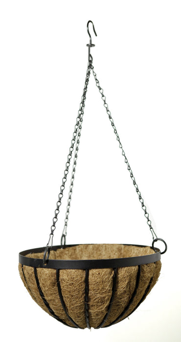 Panacea Cottswold Hanging Basket With Liner-Black, 14 in
