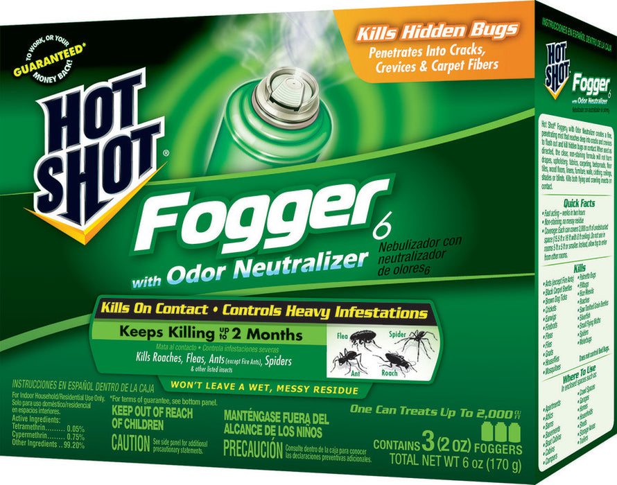 Hot Shot Fogger6 with Odor Neutralizer Indoor-3 pk, 2 oz