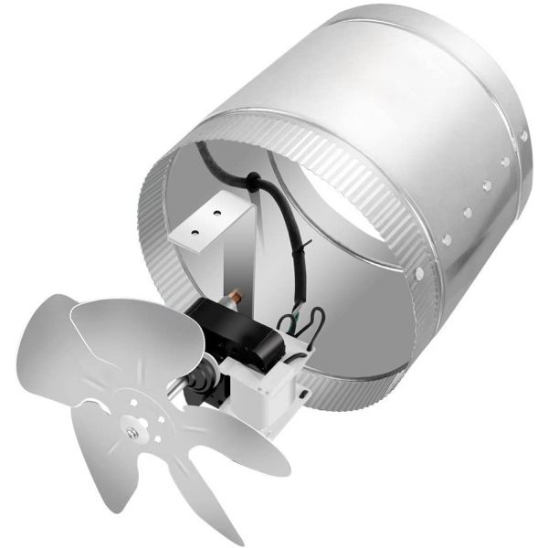 iPower 4 Inch 100 CFM Booster Fan Inline Duct Vent Extractor for HVAC Exhaust and Intake 5.5' Grounded Power Cord