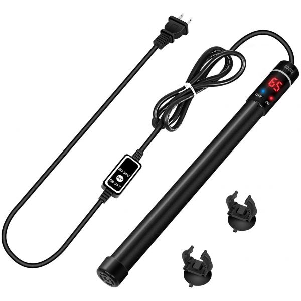 300W Submersible Fish Tank Heater with LED Temp Display & External Temperature Controller, Simple Deluxe