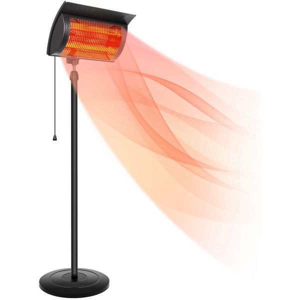 Simple Deluxe Patio Outdoor Heater for Balcony, Courtyard with Overheat Protection, 75-W-15--W, Standing Style