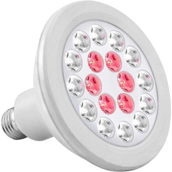 iPower 24 Watt Multi-Spectrum LED Grow Light Bulb for Plant Growth and Flowering with 6 Red and 12 White LEDs