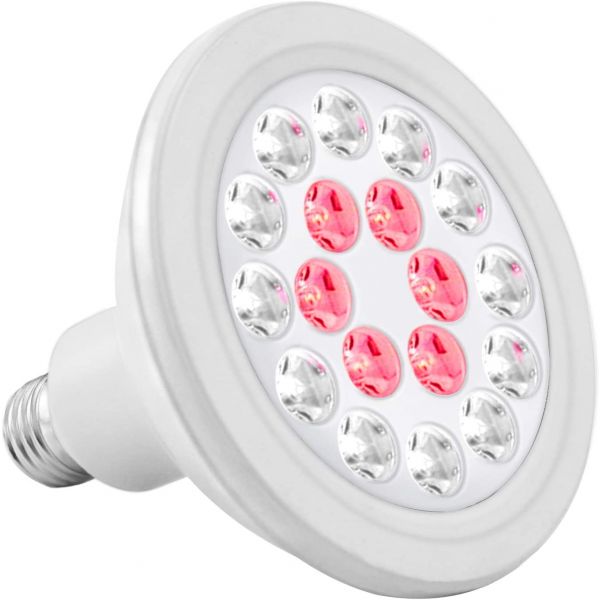 iPower 12 Watt Multi-Spectrum LED Grow Light Bulb for Plant Growth and Flowering with 6 Red and 12 White LEDs