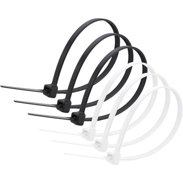 Simple Deluxe 200-PACK 6 Inch Self-Locking Versatile Nylon Cable Wire Zip Ties in Black & White, UL Listed