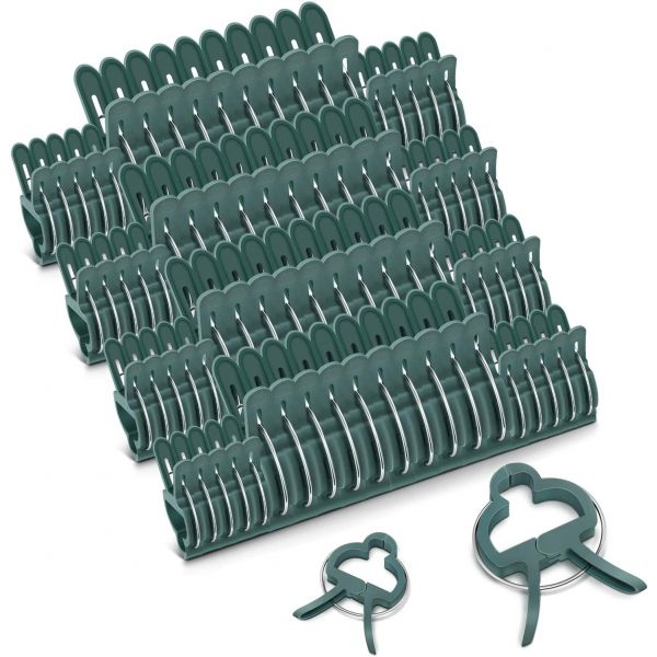 80Pcs Plant & Flower Clips for Gardening, Support Climbing Vines, Green, iPower
