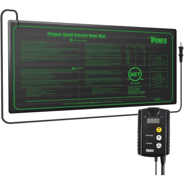 iPower Verwarmingsmat voor planten, waterdichte warmtemat voor zaailingen, kieming van hydrocultuur planten, duurzame verwarmingsmat, terrarium, voor verwarmingskussen, amfibieën, huisdieren, 51 x 51 iPower Verwarmingsmat voor planten, waterdichte warmtemat voor zaailingen, kieming van hydrocultuur planten, duurzame verwarmingsmat, terrarium, voor verwarmingskussen, amfibieën, huisdieren, 51 x 51