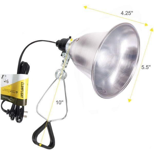 Simple Deluxe Clamp Lamp Light UL Listed with 5.5 Inch Aluminum Reflector 60 Watt with 6 Foot Cord