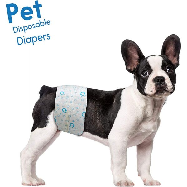 ScratchMe Disposable Male Dog Diaper, Super Absorbent and Leak-Proof Fit, Excitable Urination or Incontinence S