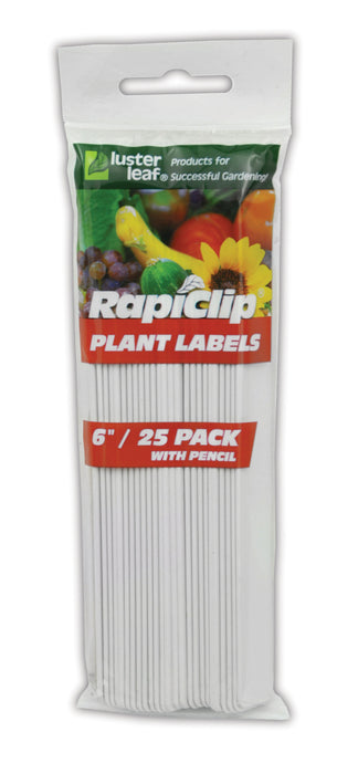 Luster Leaf Rapiclip Plant Labels with Pencil-White, 25 pk, 6 in