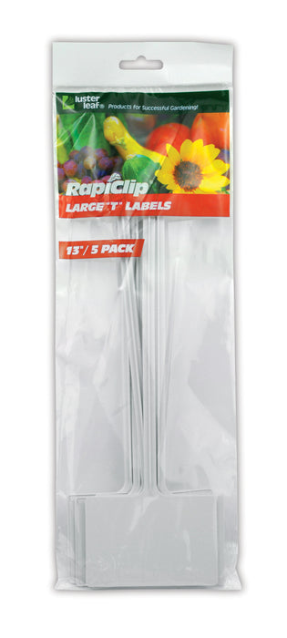 Luster Leaf Rapiclip Large "T" Labels-White, 5 pk, 13 in
