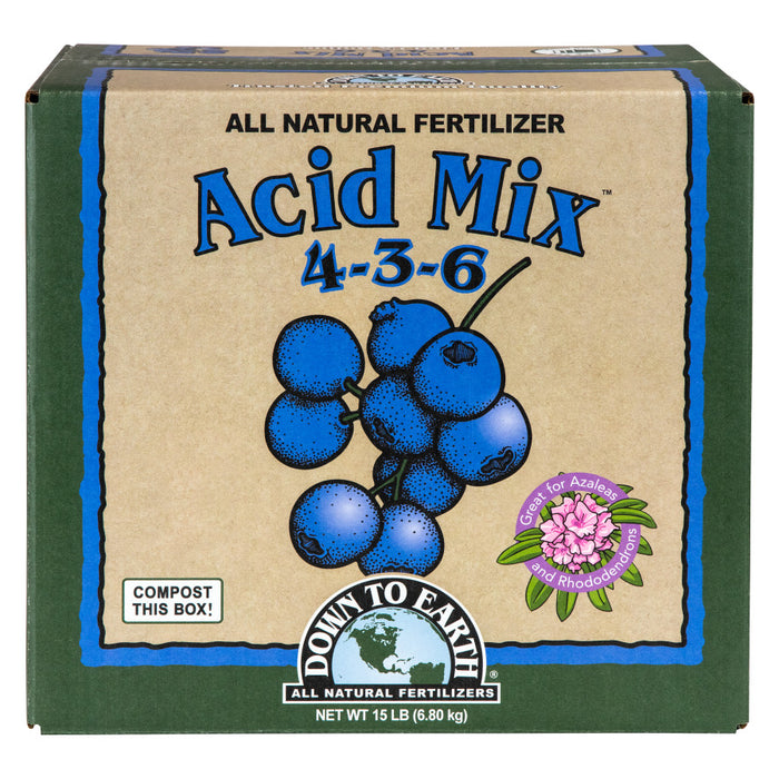 Down To Earth Acid Mix Natural Fertilizer 4-3-6-15 lb