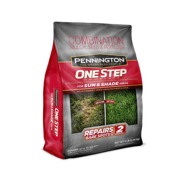 Pennington One Step Complete Sun & Shade Mulch Grass Seed & Fertilizer-5 lb