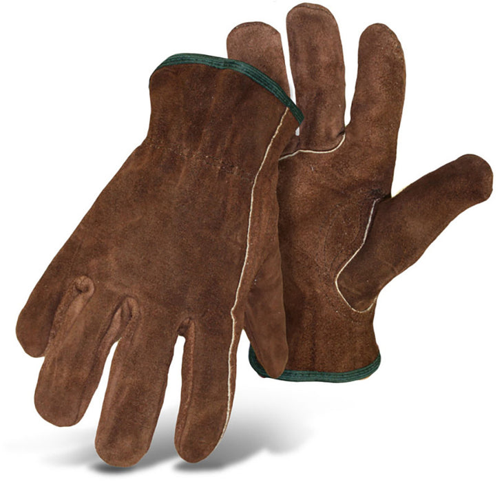 Boss Split Cowhide Leather Driver Glove-Brown, XL