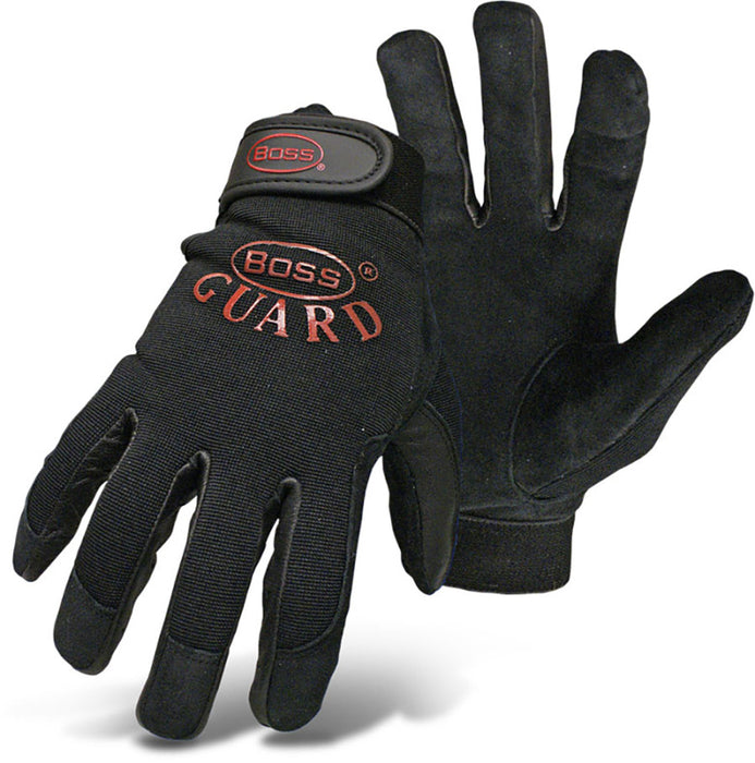 Boss Guard Reverse Goatskin Mechanic Glove-Black, XL