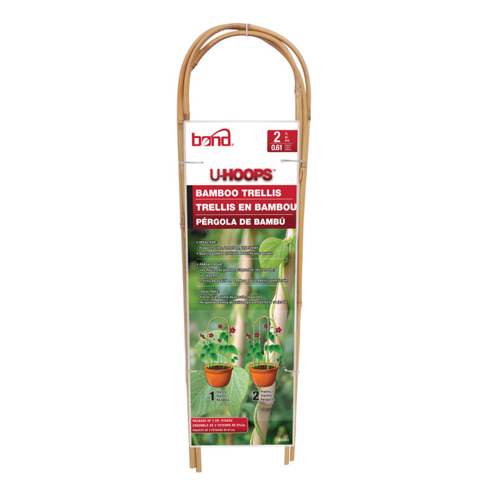Bond Packaged Bamboo U-Hoops Trellis-Brown, 13 ft