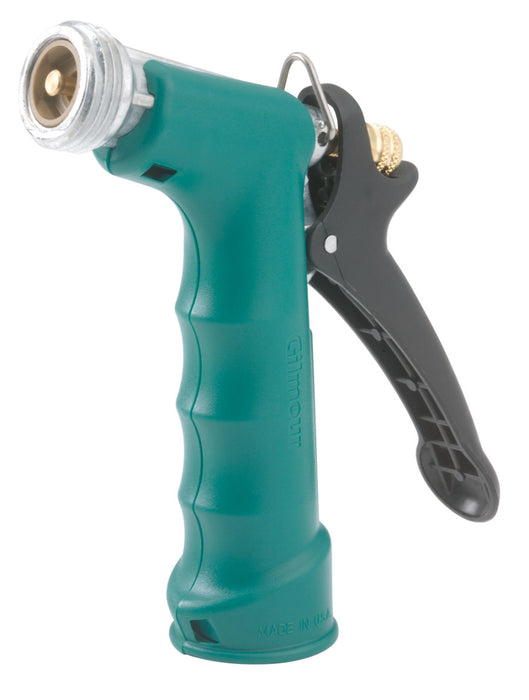 Gilmour Rear Control Pistol Nozzle w/ Insulated Grip & Threaded Tip Metal-Teal