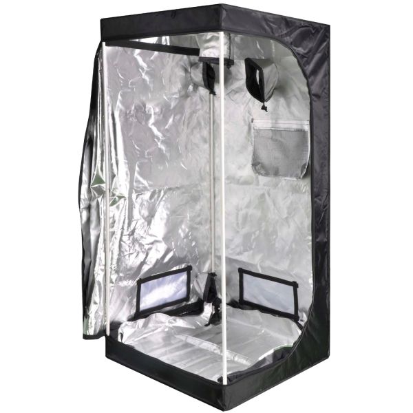 ipower tent iPower 32"x32"x63" Hydroponic Water-Resistant Grow Tent with Removable Floor Tray for Indoor Seedling Plant Growing