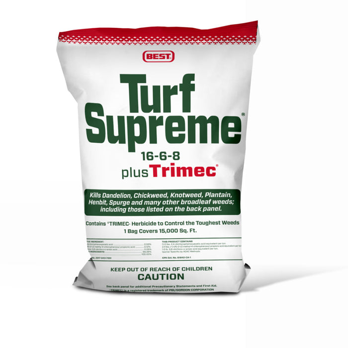 Best Turf Supreme 16-6-8-Fertilizer plus Trimec, 50 lb