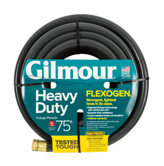 Gilmour Flexogen Premium Hose Heavy Duty-Black, 3/4In X 75 ft