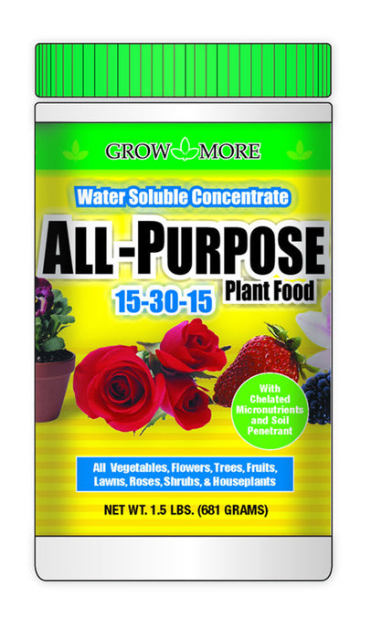 Grow More All Purpose Plant Food Water Soluble Fertilizer 24-5-15-3 lb