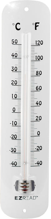 E-Z Read Metal Thermometer-White, 12 in