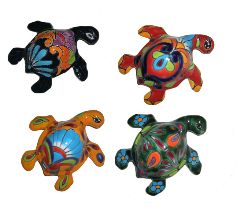 Talavera Turtle Hanger Sets-Blue/Green/Red/Yellow, 5 in