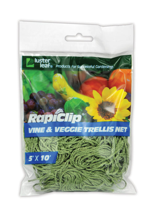 Luster Leaf Rapiclip Vine And Veggie Trellis Net-Green, 5Ft X 10 ft