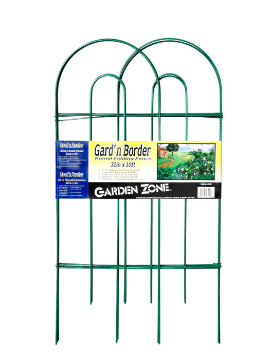 Garden Zone Gard'n Border Round Folding Fence-Green, 32In X 10 ft