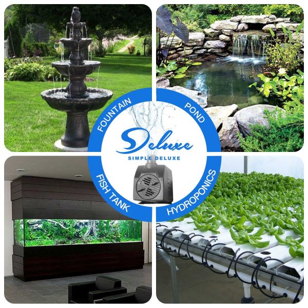 Simple Deluxe LGPUMP120G 120 GPH UL Listed Submersible Pump with 6' Cord for Hydroponics, Aquaponics, Fountains, Ponds, Statuary, Aquariums & more
