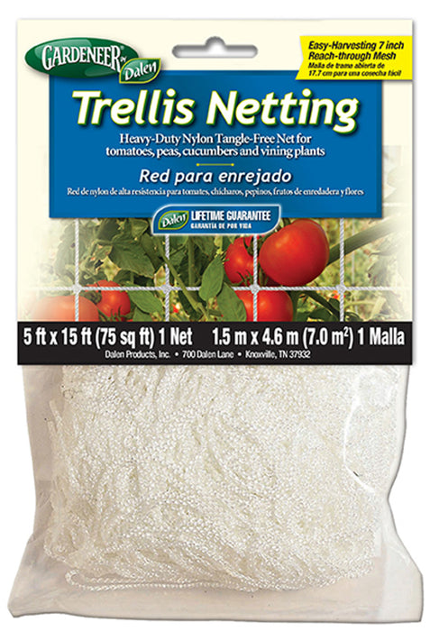 Dalen Gardeneer Trellis Netting-White, Clip Strip, 5Ft X 15 ft