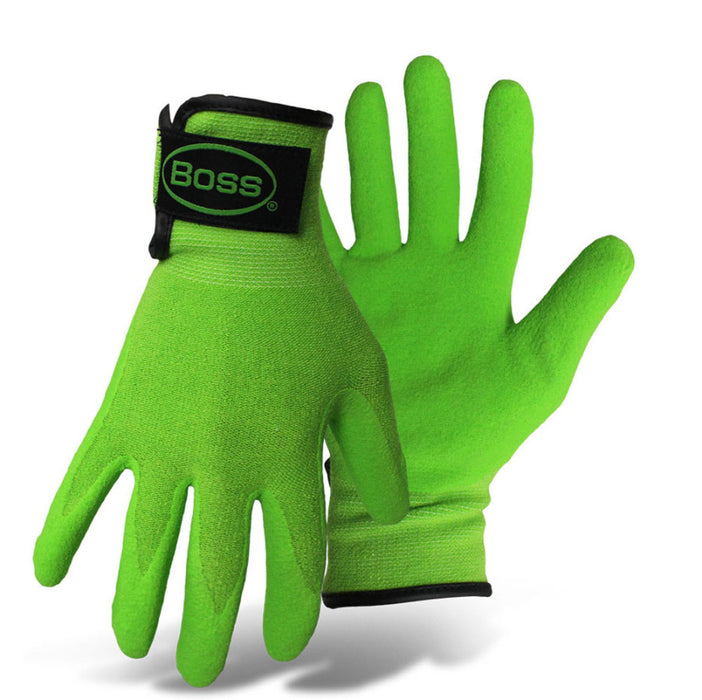 Boss Guardian Angel® Sandy Nitrile Palm Glove-Green/Fuchsia, XS