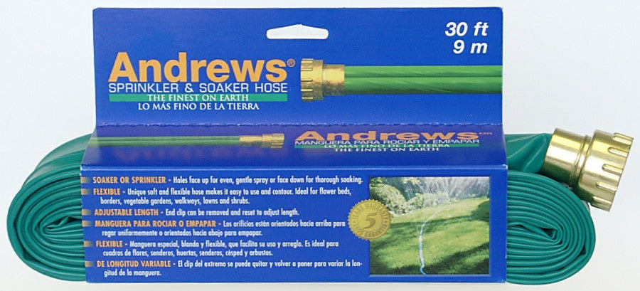 Andrews Two Tube Sprinkler Hose-Green, 30 ft